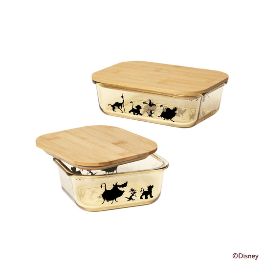 MEYER DISNEY LION KING ชุดเซ็ตกล่องข้าวแบบแก้ว 2 ชิ้น พร้อมฝาไม้ ขนาด 800 มิลลิลิตร และขนาด 1040 มิลลิลิตร (49247-C)