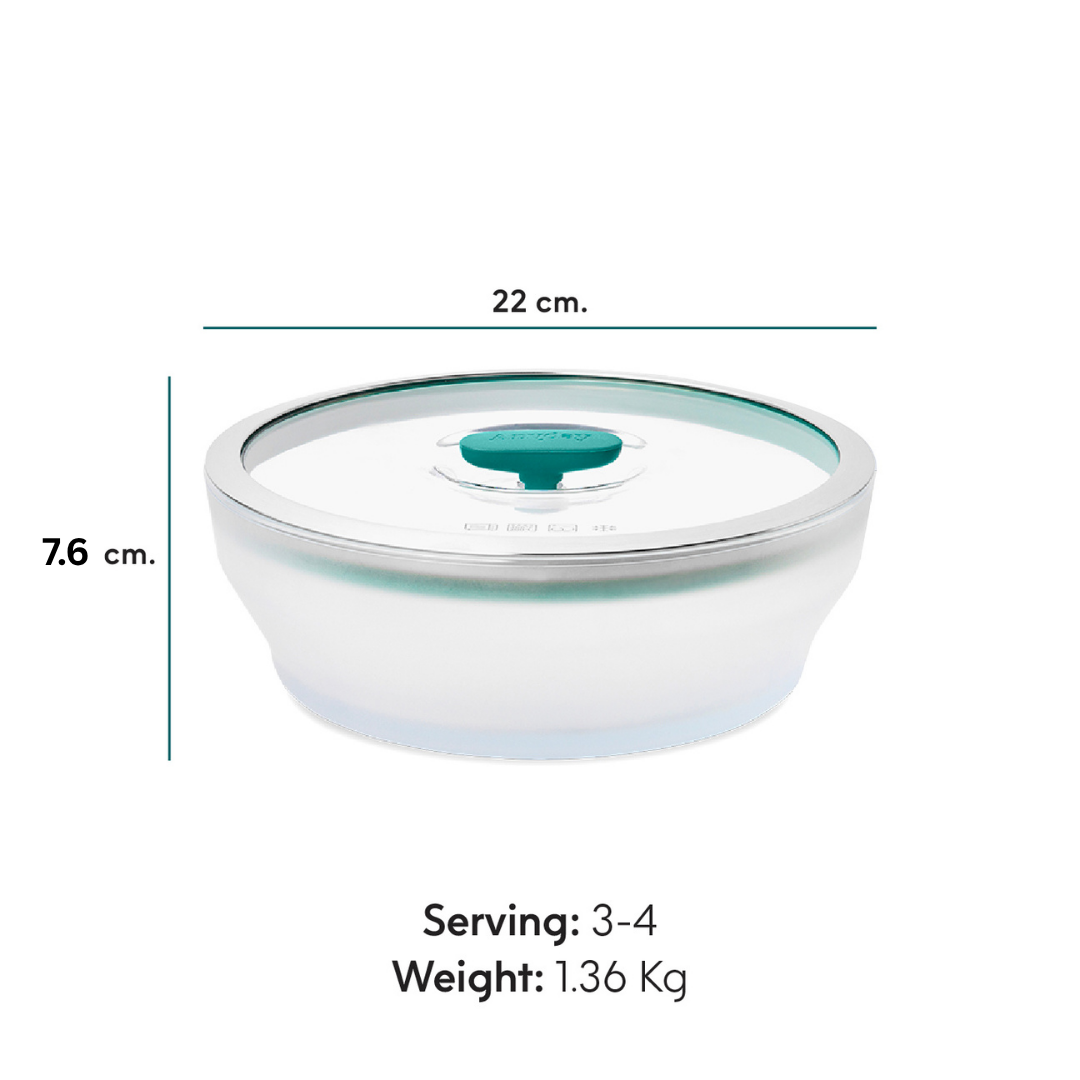 ANYDAY ชามแก้ว borosilicate ทำอาหารได้ด้วยไมโครเวฟ เตาอบ มีฝาปิด สูญญากาศ ถนอมอาหาร