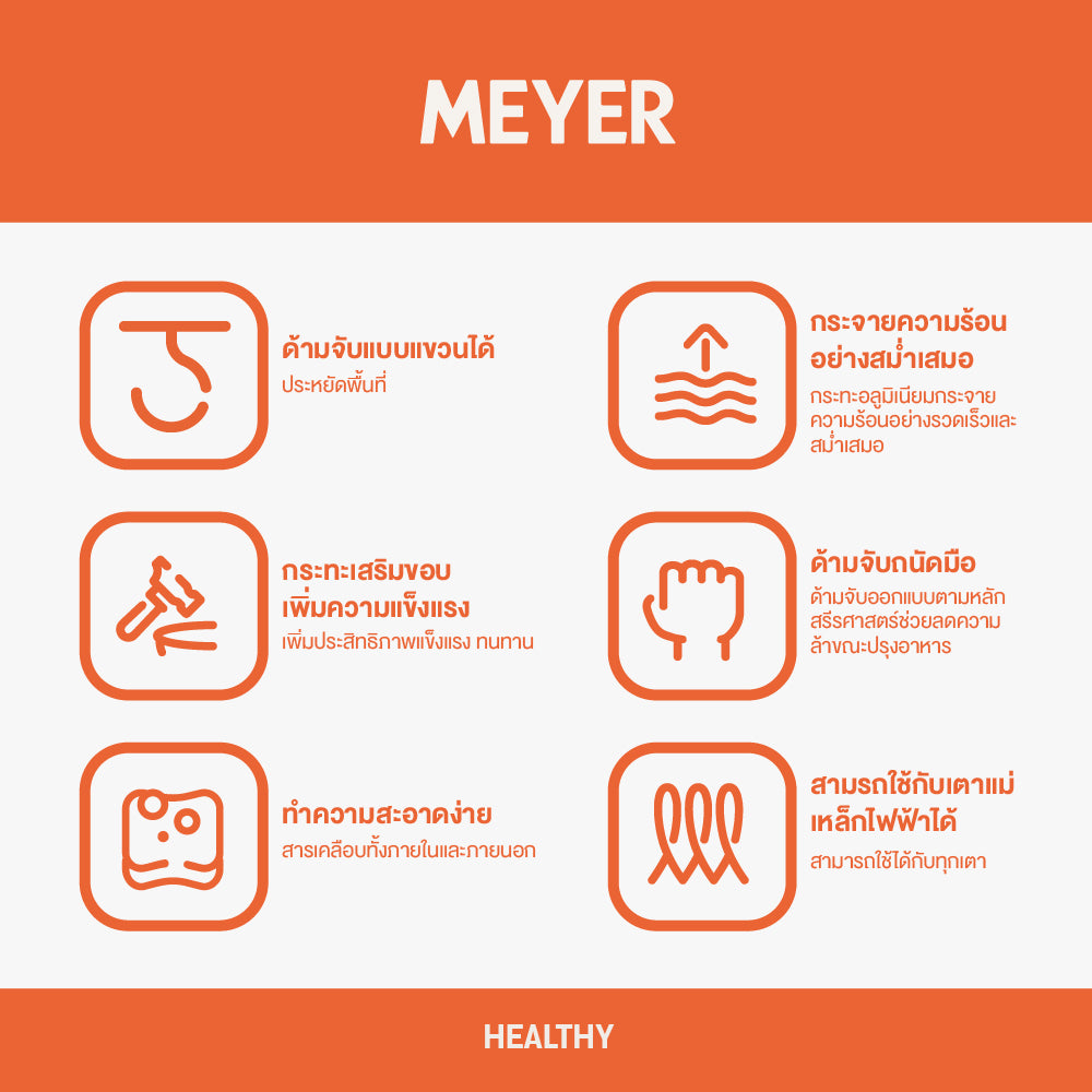 MEYER HEALTHY หม้อมีด้ามจับ ขนาด 18 ซม. SAUCEPAN (16660-C)