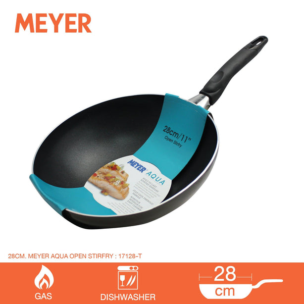 Sauté Pans - Meyer - bigsale, Clearance, Meyer - Aqua, newitem, Stirfry - MEYER AQUA กระทะผัดอลูมิเนียม ขนาด 28 ซม. STIRFRY (17128-T) - PotsandPans.in.th