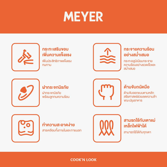 Pots - Meyer - 77Sale, bigsale, DoubleSale, Meyer - Cook'n Look Induction, nosale, payday, Saucepan - MEYER COOK 'N LOOK INDUCTION หม้อด้าม หม้อเคลือบ หม้อทำอาหาร มีฝาปิด - PotsandPans.in.th