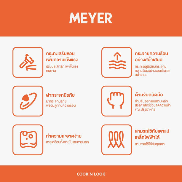Pots - Meyer - 77Sale, bigsale, DoubleSale, Meyer - Cook'n Look Induction, nosale, payday, Saucepan - MEYER COOK 'N LOOK INDUCTION หม้อด้าม หม้อเคลือบ หม้อทำอาหาร มีฝาปิด - PotsandPans.in.th