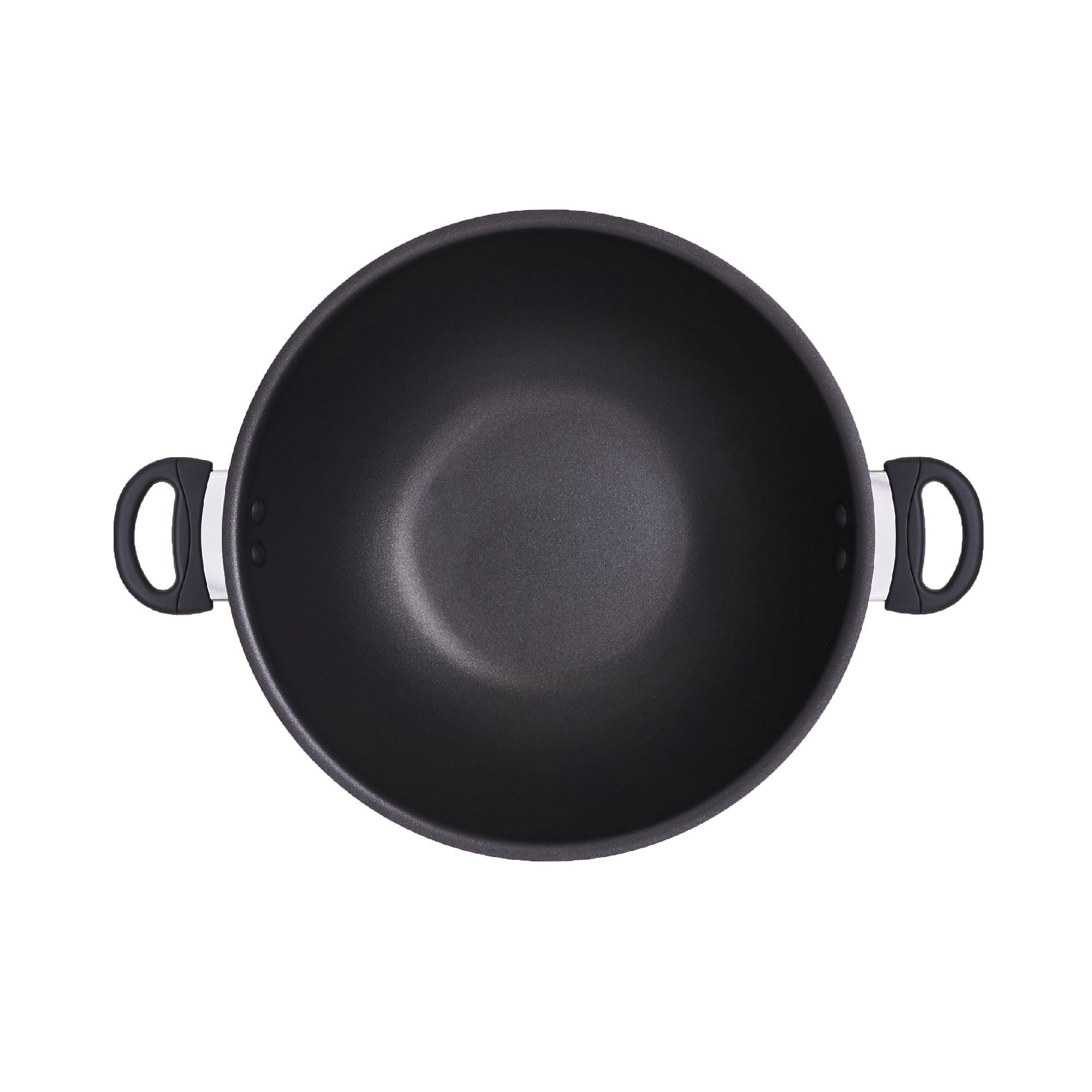 Pans - Meyer - bigsale, DoubleSale, Meyer - Cook'n Look Induction, payday, Wok - MEYER COOK 'N LOOK INDUCTION กระทะทรงจีน ขนาด 36 ซม. พร้อมฝาสแตนเลส WOK (18896-C) - PotsandPans.in.th