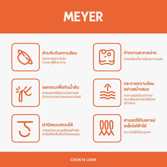 Pans - Meyer - bigsale, DoubleSale, Meyer - Cook'n Look Induction, payday, Wok - MEYER COOK 'N LOOK INDUCTION กระทะทรงจีน ขนาด 36 ซม. พร้อมฝาสแตนเลส WOK (18896-C) - PotsandPans.in.th