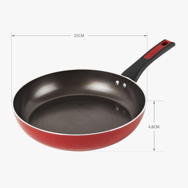 Pans - Meyer - bigsale, CNY, FRYPAN, Meyer - Forge Red, SKILLET, weekend - MEYER FORGE.RED กระทะทอดทรงแบนมีด้ามจับ ขนาด 25 ซม. FRYPAN (22022-T) - PotsandPans.in.th