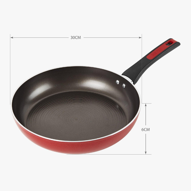 Pans - Meyer - CNY, DoubleSale, FRYPAN, Meyer - Forge Red, n/a, SKILLET, Special Sale, weekend - MEYER FORGE.RED กระทะทอดทรงแบนมีด้ามจับ ขนาด 30 ซม. FRYPAN (22023-T) - PotsandPans.in.th