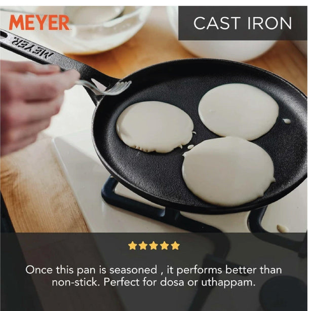 Pans - Meyer - Best Sellers, bestselling, bigsale, Grill Pan, Meyer - Cast Iron, payday, SPECIAL SALE, Tawa - MEYER CAST IRON กระทะเครปเหล็กหล่อ 28CM FLAT TAWA (47610-C) - PotsandPans.in.th