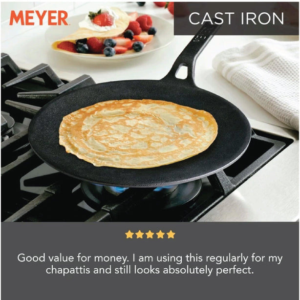 Pans - Meyer - Best Sellers, bestselling, bigsale, Grill Pan, Meyer - Cast Iron, payday, SPECIAL SALE, Tawa - MEYER CAST IRON กระทะเครปเหล็กหล่อ 28CM FLAT TAWA (47610-C) - PotsandPans.in.th