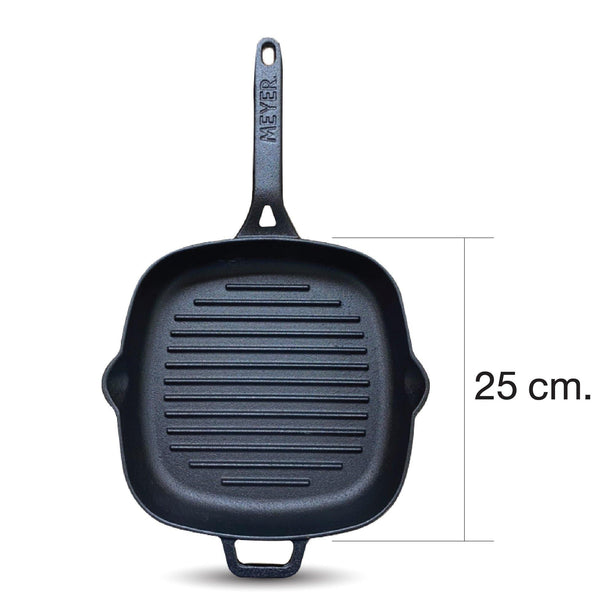 Pans - Meyer - 77Sale, Best Sellers, bestselling, bigsale, GRILL, Grill Pan, Mayday, Meyer - Cast Iron, payday, SPECIAL SALE - MEYER CAST IRON กระทะปิ้งย่างเหล็กหล่อ ขนาด 25 ซม. PRE-SEASONED GRILL PAN (47763-C) - PotsandPans.in.th