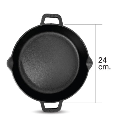 Pans - Meyer - Best Sellers, bestselling, bigsale, Meyer - Cast Iron, payday, SKILLET, SPECIAL SALE - MEYER CAST IRON กระทะทอดเหล็กหล่อ 2 หู ขนาด 24 ซม. PRE-SEASONED SKILLET WITH 2 SIDE HANDLE (48095-C) - PotsandPans.in.th