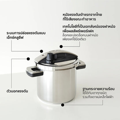 MEYER High Pressure Cooker หม้ออัดแรงดันสแตนเลสสตีล 20 ซม./ 5.5 ลิตร (48303-C)