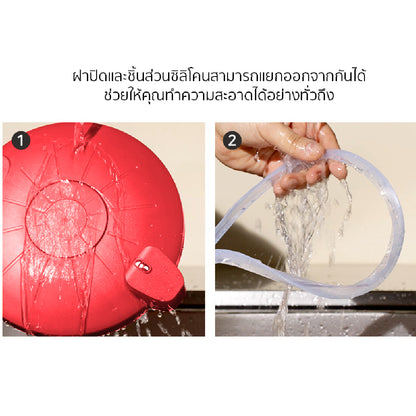 MEYER หม้ออัดแรงดันไมโครเวฟ ขนาด 2.3 ลิตร สีแดง Easy Pressure Cooker (48530-N)