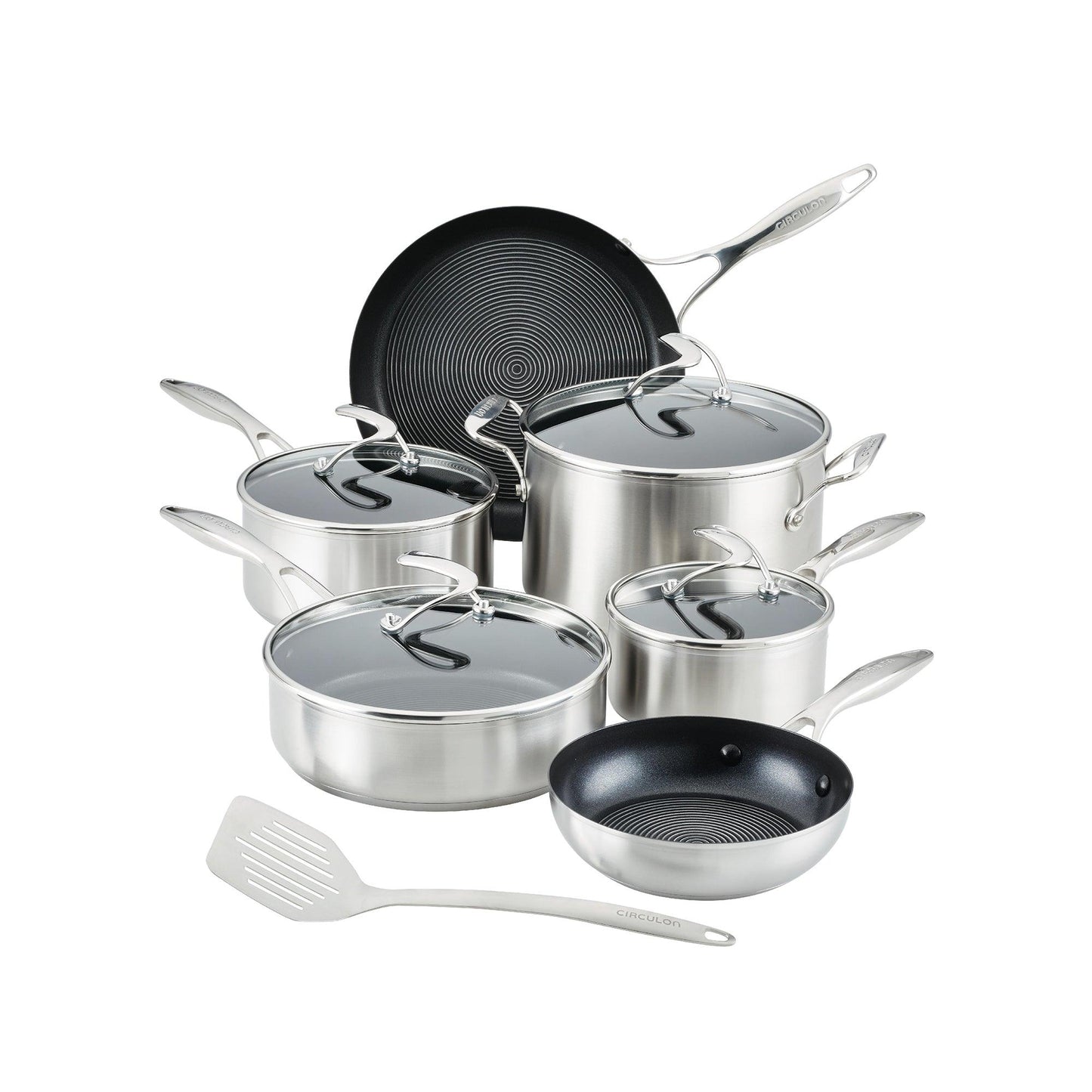 Cookware Set - Circulon - Cookware Set, SET, SteelShiel S-Series, SteelShield - CIRCULON SteelShield S-Series เครื่องครัวสแตนเลสสตีลเคลือบผิวลื่น ชุด 10 ชิ้น Set (70051-T) - PotsandPans.in.th