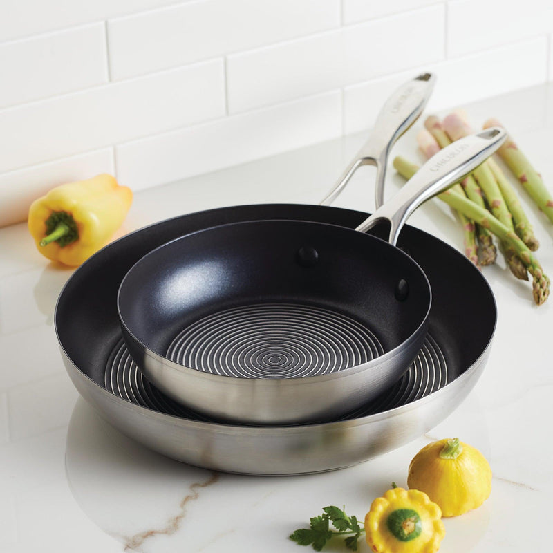Pans - Circulon - FRYPAN, SteelShiel S-Series, SteelShield, กระทะที่ใช้กับเตาแม่เหล็กไฟฟ้า - CIRCULON SteelShield S-Series กระทะทอดสแตนเลสสตีลเคลือบผิวลื่น ขนาด 28 ซม. Frypan (70195-T) - PotsandPans.in.th