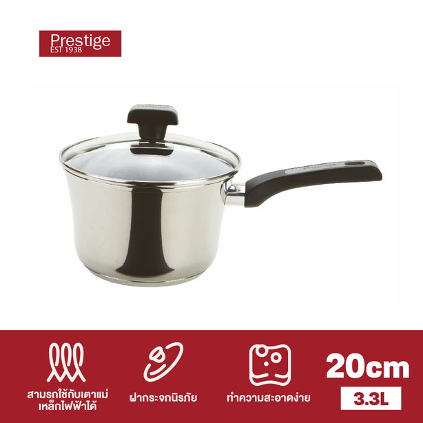 PRESTIGE DURA STEEL 3.3L/20CM COV NS SAUCEPAN (70246-T)