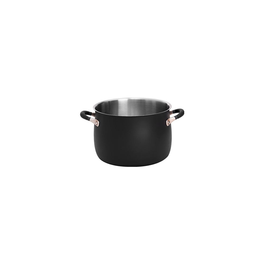 Meyer Accent Series Stainless Steel Stockpot, 8 Quart, Matte Black