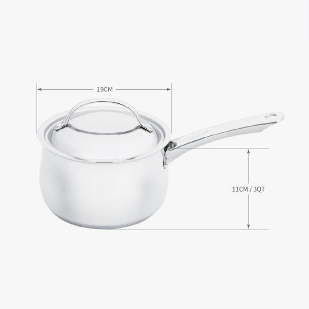 Pots - Meyer - bestselling, bigsale, Meyer - Bella Classico, Saucepan, Special Sale - MEYER BELLA CLASSICO หม้อมีด้ามจับสแตนเลส มาพร้อมฝาปิด ขนาด 18 ซม. SAUCEPAN (73286-T) - PotsandPans.in.th