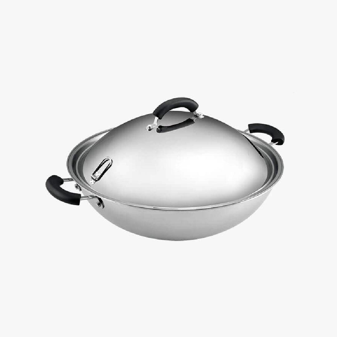 Pans - Meyer - bigsale, Clearance, MayDay, MEYER - FIERA, payday, WOK - MEYER Centennial Stainless Steel กระทะวอคทรงจีน ขนาด 36ซม/14นิ้ว Chinese Wok (74002-C) - PotsandPans.in.th