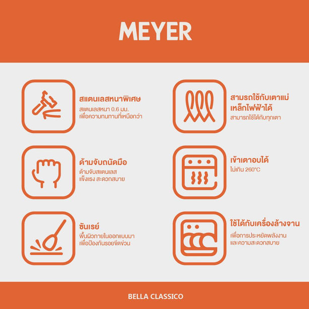 Cookware Set - Meyer - 77Sale, bestselling, Carnival, Cookware Set, Meyer - Bella Classico, payday, SET, Special Sale - MEYER BELLA CLASSICO ชุดเครื่องครัวสแตนเลส 3 ชิ้น SET (75396-T) - PotsandPans.in.th