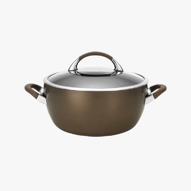 CIRCULON SYMMETRY CHOCOLATE หม้อตุ๋น hard-anodized พร้อมฝา 5.2 ลิตร/26 ซม. CASSEROLE (82769-T)