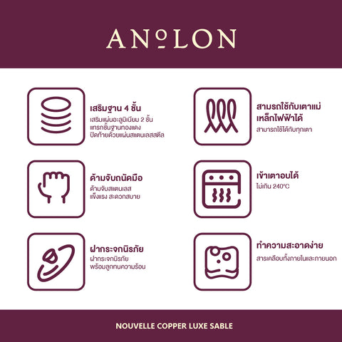 Anolon Nouvelle Copper Luxe กระทะผัด 30 ซม. เคลือบผิวลื่น ก้นลึก Stirfry (83856-T)
