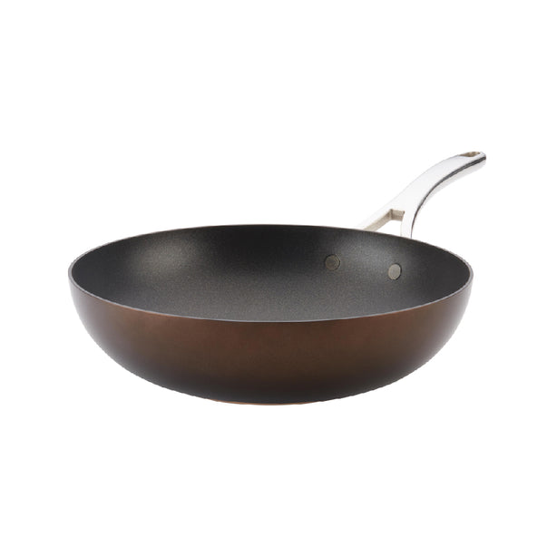 Anolon Nouvelle Copper Luxe กระทะผัด 30 ซม. เคลือบผิวลื่น ก้นลึก Stirfry (83856-T)