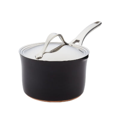 ANOLON NOUVELLE COPPER LUXE ONYX หม้อด้าม ขนาด 20 ซ.ม./3.3 ลิตร STRAINING SAUCEPAN (83880-T)