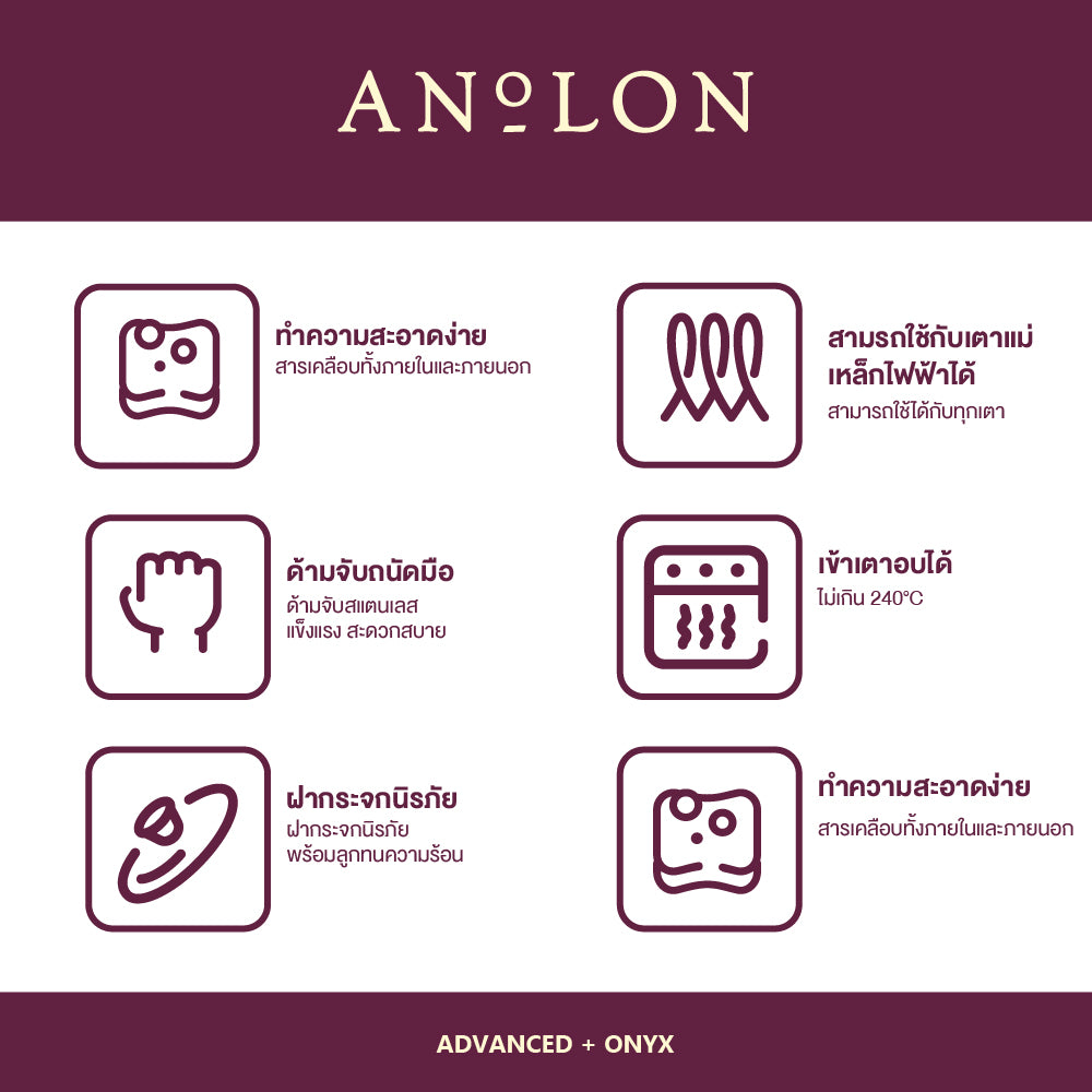 ANOLON ADVANCED ONYX กระทะทอดทรงตื้น ขนาด 30 ซม. เคลือบผิวลื่น Open Skillet (84548-T)