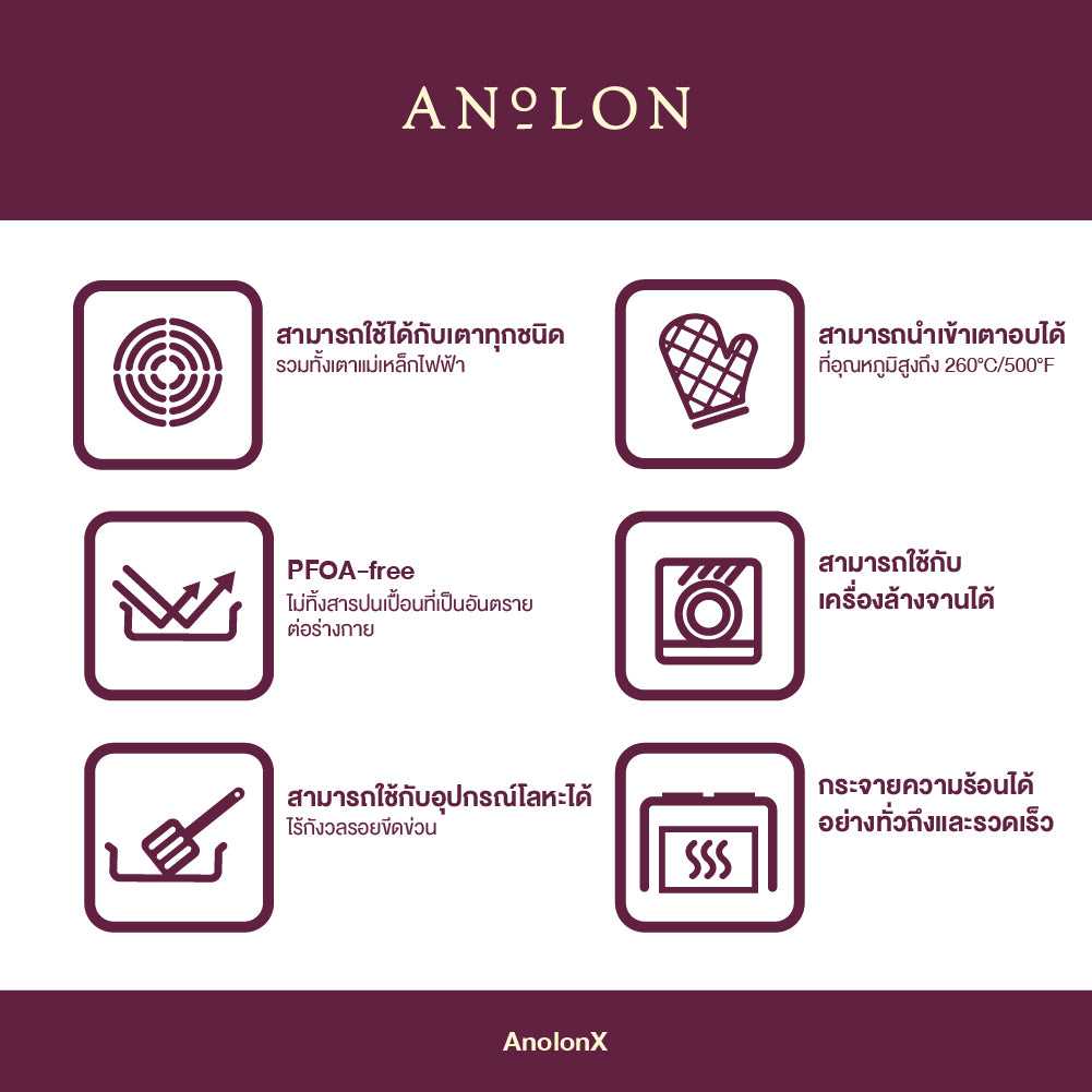 ANOLON X หม้อด้าม พร้อมฝา ขนาด 20 ซม./2.4 ลิตร Saucier (14328-T)