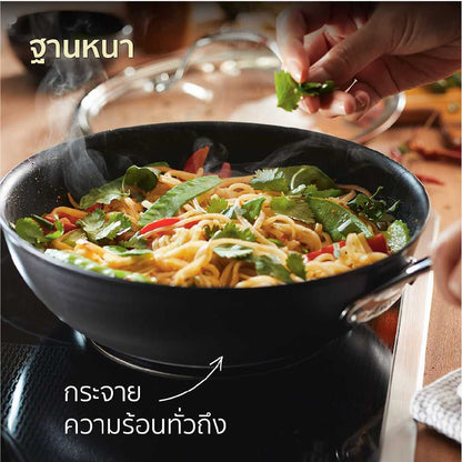 ANOLON X กระทะผัดอลูมิเนียมพร้อมฝา ขนาด 25 ซม. Stir Fry (14331-T)