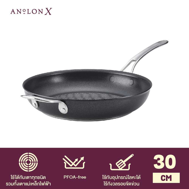  Anolon X SearTech Aluminum Nonstick Cookware Frying Pan Set,  2-Piece, Super Dark Gray: Home & Kitchen
