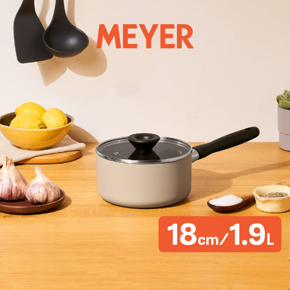 MEYER Bauhaus หม้อมีด้ามจับ ขนาด 18 ซม./1.9 ลิตร พร้อมฝา Saucepan (13763-TE12)