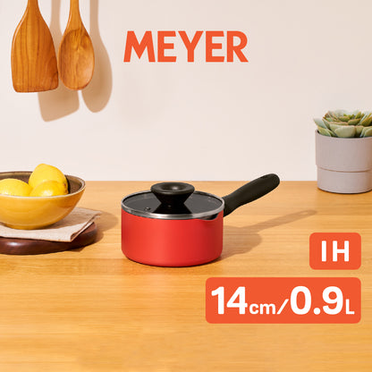 MEYER Bauhaus Induction หม้อมีด้ามจับ หม้ออุ่นนม ขนาด 14 ซม./0.9 ลิตร พร้อมฝา Milkpan (14200-TE12)