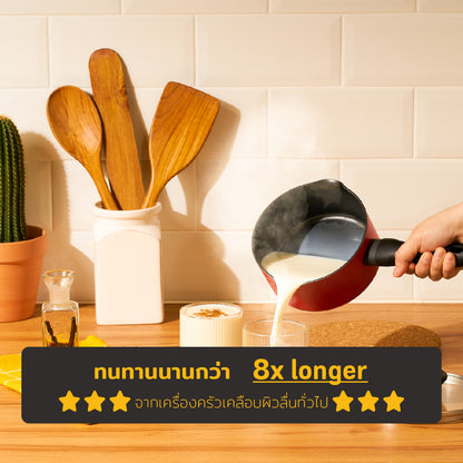 ทนทานกว่า non-stick ทั่วไป 8 เท่า MEYER Bauhaus Induction หม้อมีด้ามจับ หม้ออุ่นนม ขนาด 14 ซม./0.9 ลิตร พร้อมฝา Milkpan (14200-TE12)