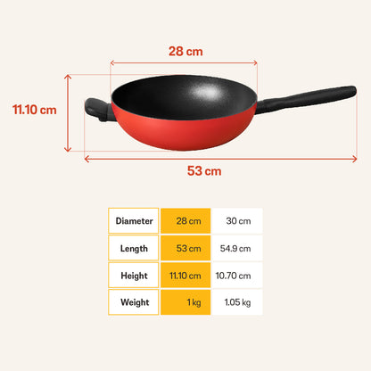 MEYER Bauhaus Induction กระทะผัดทรงลึก ขนาด 28 ซม. Stirfry (14204-TE12)