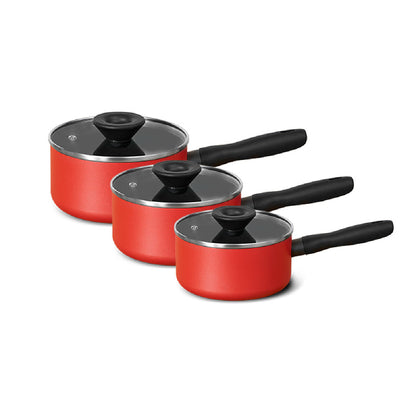 MEYER Bauhaus Induction ชุดหม้อมีด้ามจับพร้อมฝารวม 6 ชิ้น ขนาด 16, 18, 20 ซม. Saucepan set (14212-TE12)