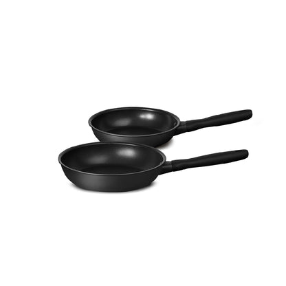 MEYER MIDNIGHT ชุดกระทะทอด hard-anodize ขนาด 20, 24 ซม. จับคู่ 2 ชิ้น Frypan set (85084-TE12)