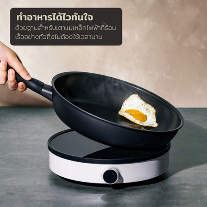 ร้อนเร็ว ทำอาหารไว MEYER MIDNIGHT ชุดกระทะทอด hard-anodize ขนาด 20, 28 ซม. จับคู่ 2 ชิ้น Frypan set (85085-TE12)