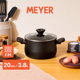 MEYER MIDNIGHT หม้อต้ม 2 หู hard-anodize ขนาด 20 ซม./3.8 ลิตร พร้อมฝา Stockpot (85096-TE12)