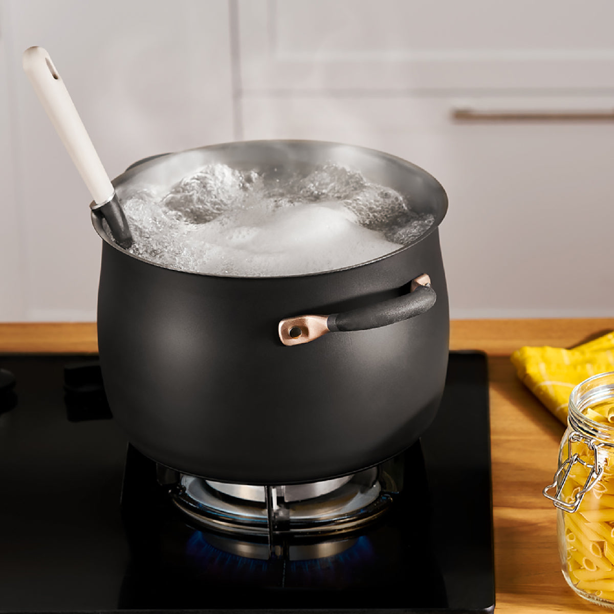 ตัวพักด้ามสแตนเลส ไม่ให้ไหลลงหม้อ MEYER Accent Basic Gray ทัพพีไนล่อน Spoon (48363-C)
