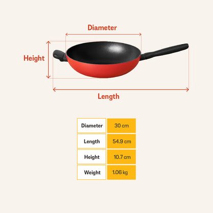 กระทะทอดก้นลึก ขนาด 30 cm.