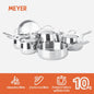 Cookware Set - Meyer - bestselling, bigsale, Carnival, Cookware Set, Meyer - Bella Classico, payday, SET, SPECIAL SALE - MEYER BELLA CLASSICO ชุดเครื่องครัวสแตนเลส 10 ชิ้น SET (73291-T) - PotsandPans.in.th