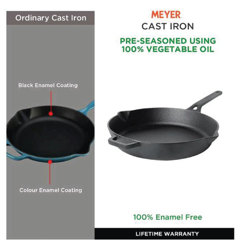 Pans - Meyer - Best Sellers, bigsale, Meyer - Cast Iron, OPEN SKILLET, payday, SKILLET, SPECIAL SALE - MEYER CAST IRON กระทะเหล็กหล่อ 26CM FRYPAN | PotsandPans