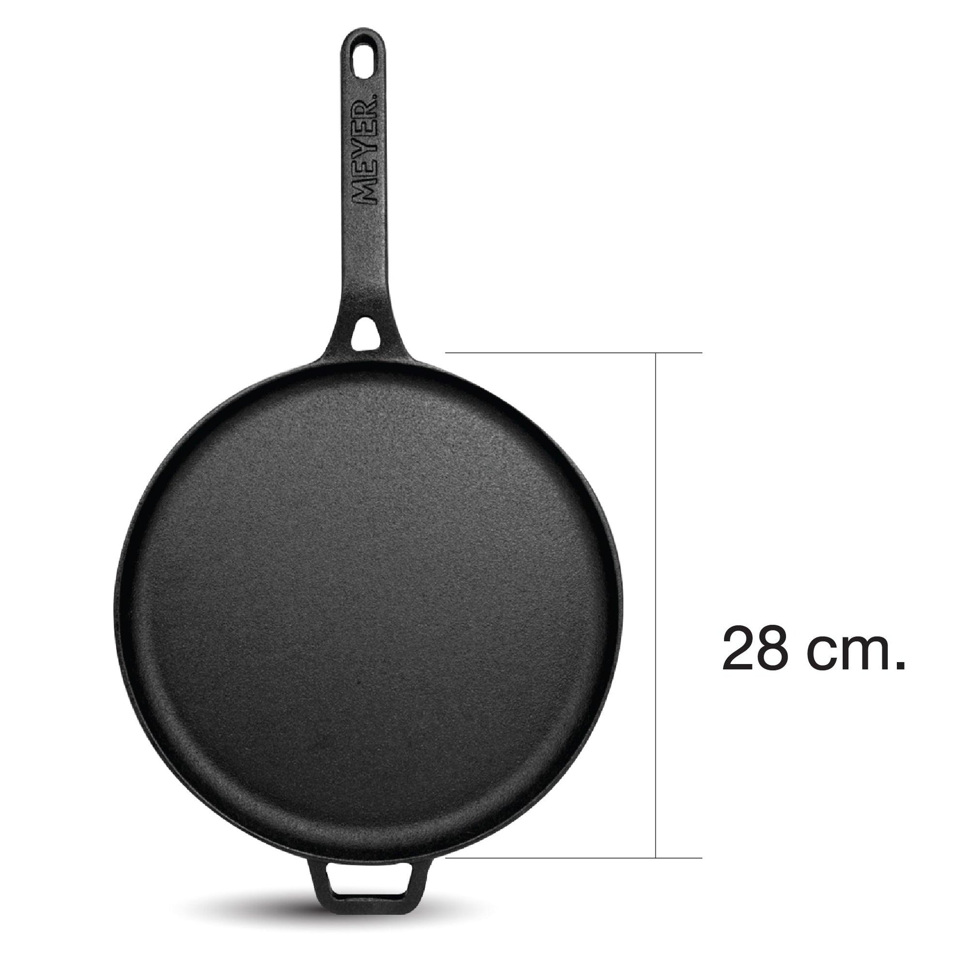 Pans - Meyer - Best Sellers, bestselling, bigsale, Grill Pan, Meyer - Cast Iron, payday, SPECIAL SALE, Tawa - MEYER CAST IRON กระทะเครปเหล็กหล่อ 28CM FLAT TAWA (47610-C) | PotsandPans