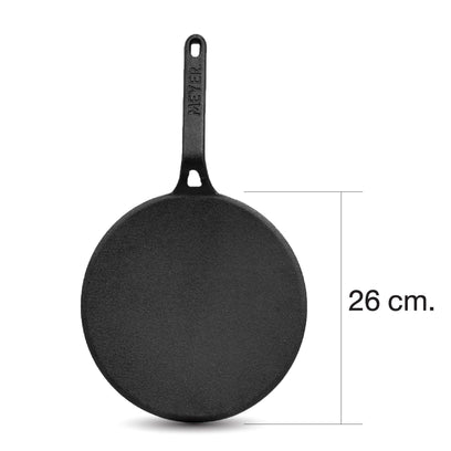 Pans - Meyer - bestselling, bigsale, Meyer - Cast Iron, payday, SPECIAL SALE, Tawa - MEYER CAST IRON กระทะเครปเหล็กหล่อ ขนาด 26 ซม. PRE-SEASONED CURVED TAWA (47609-C) | PotsandPans