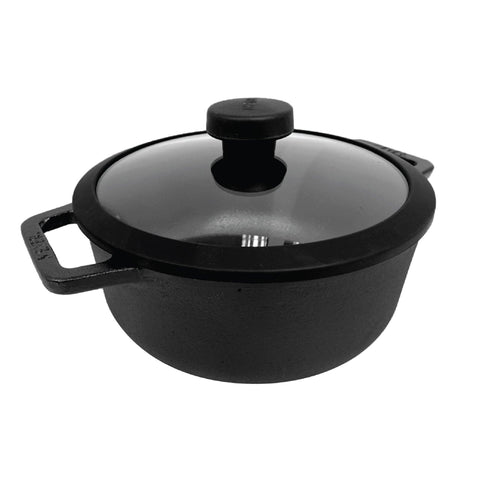 Pots - Meyer - Best Sellers, bestselling, bigsale, Meyer - Cast Iron, SAUTE, Sauteuse, SPECIAL SALE - MEYER CAST IRON หม้อเหล็กหล่อ 2 หู ขนาด 20 ซม. SAUTEUSE WITH GLASS LID | PotsandPans
