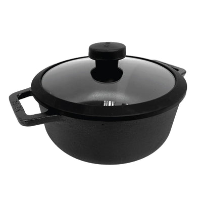 Pots - Meyer - Best Sellers, bestselling, bigsale, Meyer - Cast Iron, SAUTE, Sauteuse, SPECIAL SALE - MEYER CAST IRON หม้อเหล็กหล่อ 2 หู ขนาด 20 ซม. SAUTEUSE WITH GLASS LID | PotsandPans