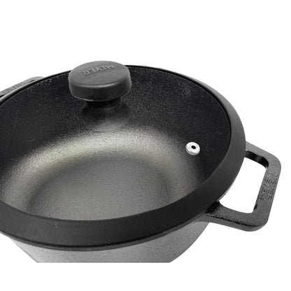 Pots - Meyer - Best Sellers, bestselling, bigsale, Meyer - Cast Iron, SAUTE, Sauteuse, SPECIAL SALE - MEYER CAST IRON หม้อเหล็กหล่อ 2 หู ขนาด 20 ซม. SAUTEUSE WITH GLASS LID | PotsandPans