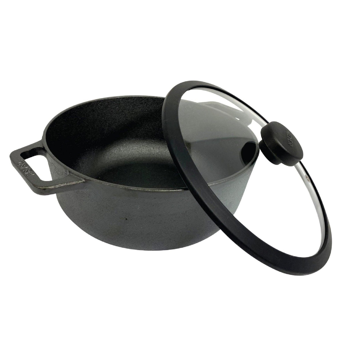 Pots - Meyer - Best Sellers, bestselling, bigsale, Meyer - Cast Iron, SAUTE, Sauteuse, SPECIAL SALE - MEYER CAST IRON หม้อเหล็กหล่อ 2 หู ขนาด 20 ซม. SAUTEUSE WITH GLASS LID | PotsandPans