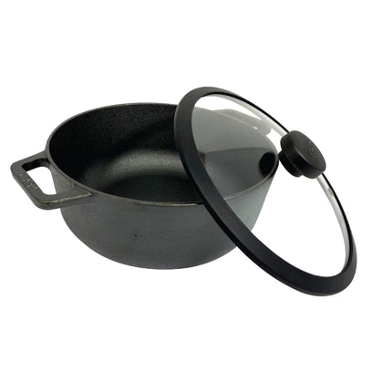 Pots - Meyer - Best Sellers, bestselling, bigsale, Meyer - Cast Iron, SAUTE, Sauteuse, SPECIAL SALE - MEYER CAST IRON หม้อเหล็กหล่อ 2 หู ขนาด 20 ซม. SAUTEUSE WITH GLASS LID | PotsandPans